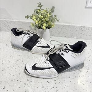 Nike Romaleo 3 Powerlifting Weightlifting Shoes White Black Womens 9.5 #TS lift